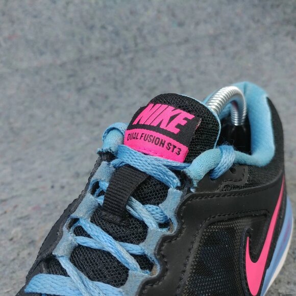Nike Dual Fusion ST3 Womens Size 6 Running Shoe Black Blue Pink 657498-003 - Picture 6 of 10